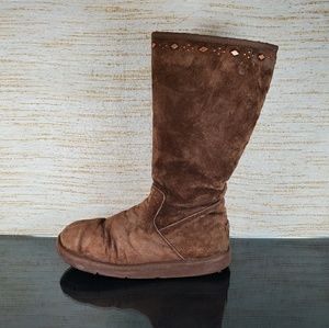 UGG AUSTRALIA BROWN Sheepskin Womens Warm Boots